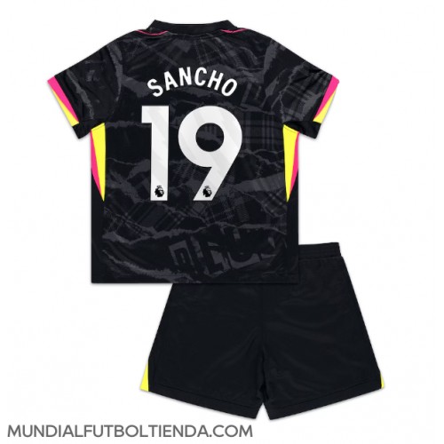 Camiseta Chelsea Jadon Sancho #19 Tercera Equipación Replica 2024-25 para niños mangas cortas (+ Pantalones cortos)